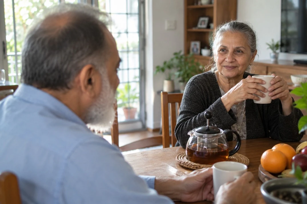 Residents enjoying the café at Grace Meadows