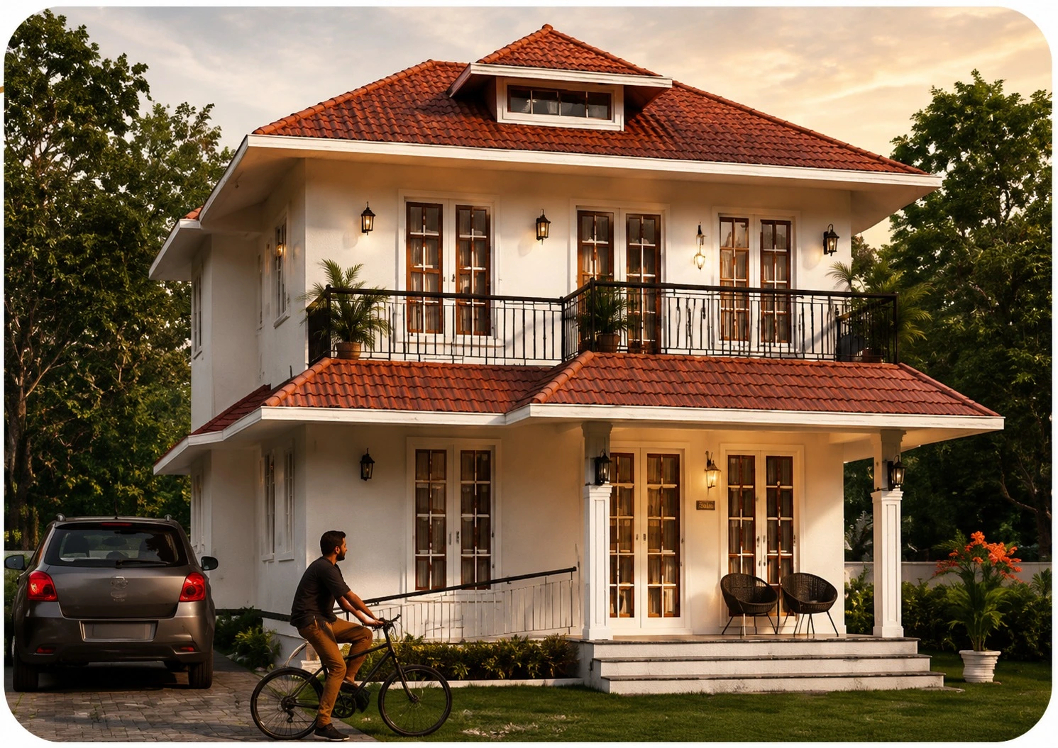 Double Floor Villa with balcony and covered porch at Grace Meadows